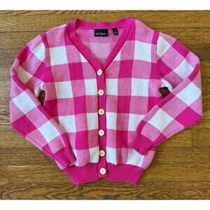 Rock Your Kid Girls' Pink Plaid Cardigan Size 7